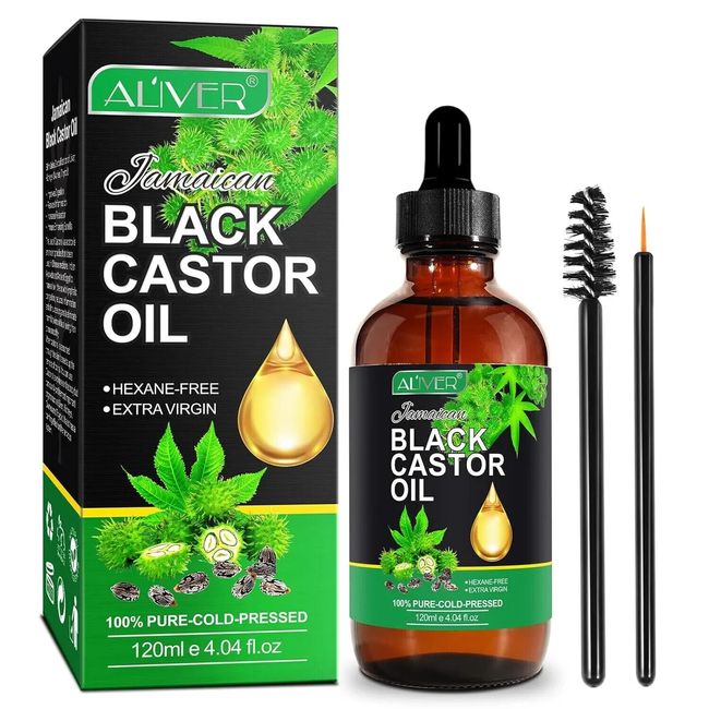 ALIVER Jamaican Black Castor Oil, Organic 100% Pure Cold Pressed 4 Oz | TikTok