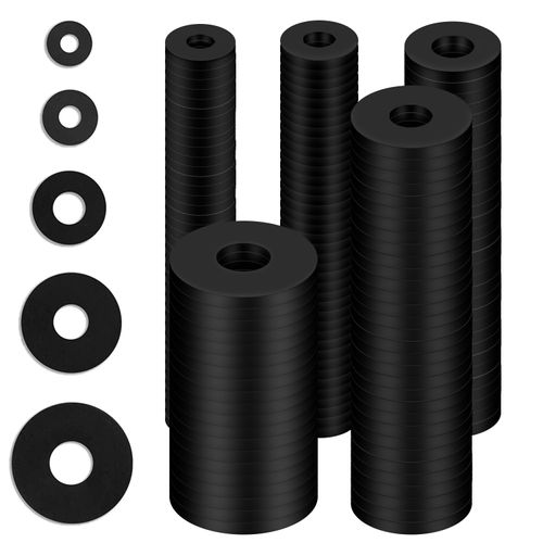 220 Pcs Flat Rubber Washers Assortment Kit,Black Rubber Flat Washer Rubber Washers for Bolts Spacers,5 Sizes Rubber Bushing Gasket kit