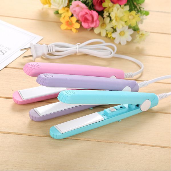 Portable Mini Hair Curl Straightener Flat Iron Perm Splint Ceramic Travel