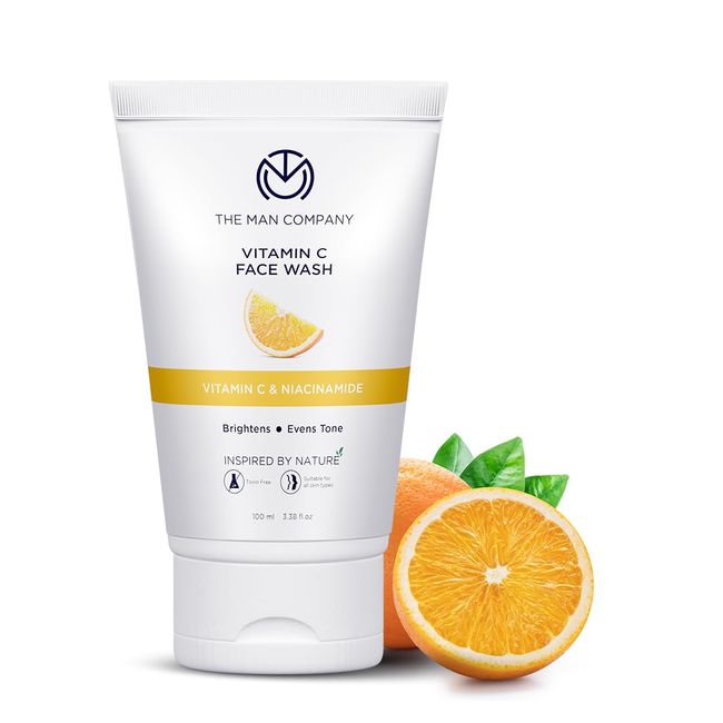 The Man Company Skin Brightening Vitamin C Face Wash with Turmeric and Moringa | Paraben & SLS Free - 100ml