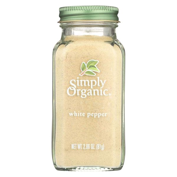 Simply Organic White Pepper, Certified Organic | 2.86 oz | Pack of 6 | Piper nigrum L.