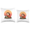 Retro Sunset Sea Turtle Hedgehog Turtles Tortoise Throw Pillow