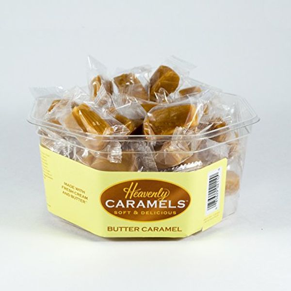 J Morgan Confections Heavenly Caramels, Butter Flavor (1 lb. 2 oz, 45 ct, Single-Pack); Gourmet, Artisan Soft and Chewy Butter Caramel Candies, Creamy and Smooth, Hand-Crafted Golden Treats