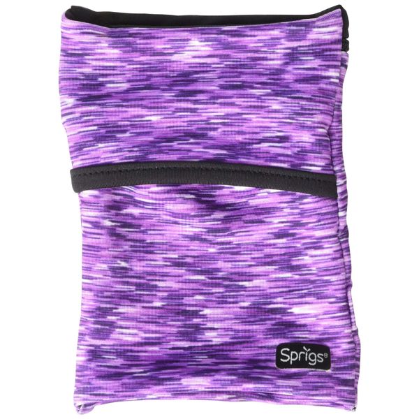 Sprigs Unisex Banjees 2 Pocket Wrist Wallet for Travel, Running, & Hiking, Purple Melange/Black, One Size Fits Most