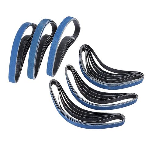 ExcInter 10PCS P40 10mm x 330mm Zirconium Abrasive Sanding Belts Air Belt Sander Aluminium Oxide for Welding Grinding
