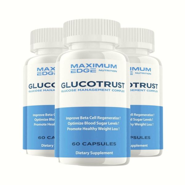 3-Pack Glucotrust - Glucotrust Blood Sugar Support Supplement - 180 Capsules