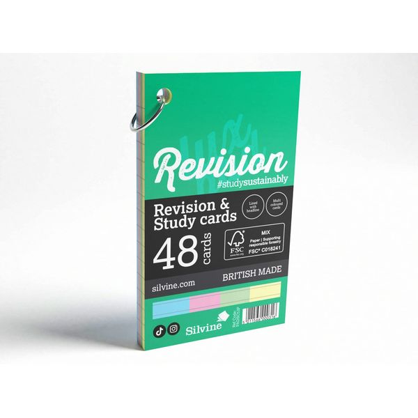 Luxpad Revision 3x5 Ringbound Flash Cards - Lined (48 Cards) Assorted Colours
