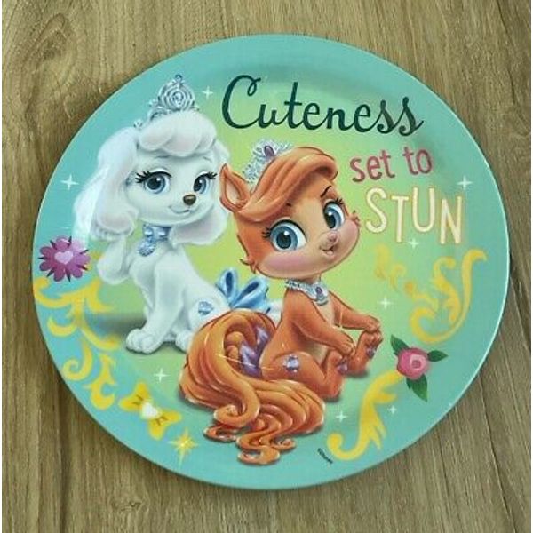 Zak! Melamine Plastic Plate Cuteness Set to Stun Cat Dog 8" Disney Princess Pets