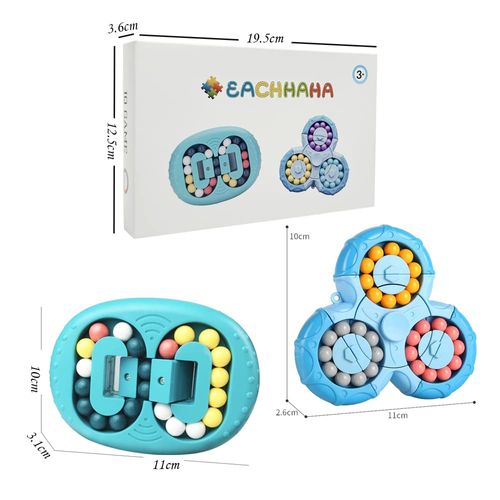 EACHHAHA Original Magic Bean Set of 2 Rotating Finger Cube Intelligence Games, IQ Puzzle Fidget Toys, Improve Logical Thinking and Practical Skills, Easter Gifts Children