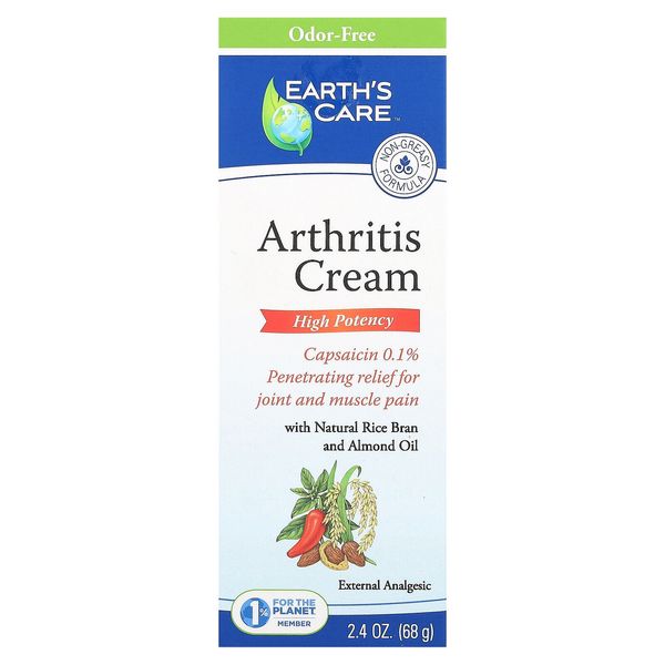 Earth s Care Arthritis Cream 2 4 oz 68 g No Artificial Colors, Not Tested on