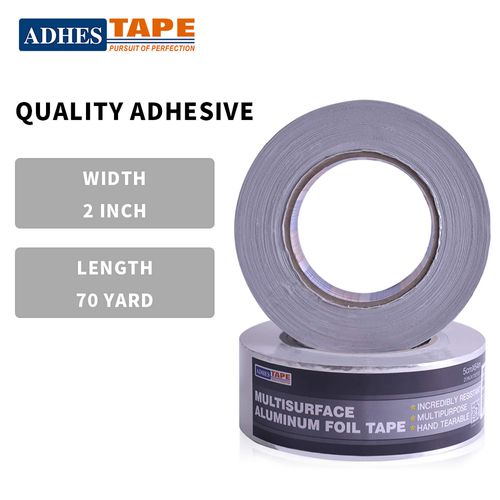 ADHES Foil Tape Aluminum Tape Heat Resistant Tape Metal Duct Tape, Withstand From 80°C to 100°C, 50mm x 64m, for HVAC, Repair Sealing and Insulation
