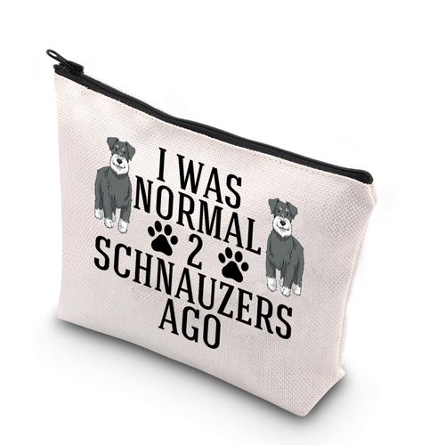 BDPWSS Schnauzer Makeup Bag Schnauzer Lover Gift I Was Normal 2 Schnauzers Ago Schnauzer Mom Gift Schnauzer Dog Owner Gift (Normal 2 Schnauzers)