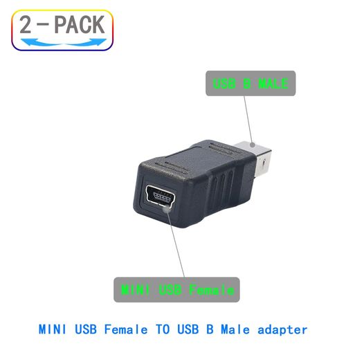 ZJKJHJY Mini USB Female to Printer Male Adapter (2-Pack)