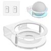 GEEKRIA Acrylic Wall Mount for Echo Dot 3rd, 4th, 5th Gen with LED Clock and Alexa, Round Base Fixed, Speaker Stand, Protector (Clear)
