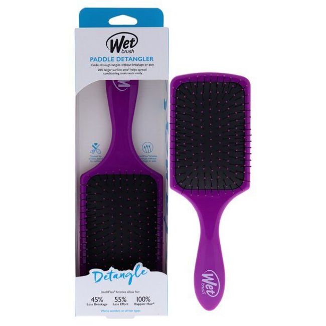 Wet Brush Paddle Detangler Ultrasoft IntelliFlex Bristles Puple, 1 Count