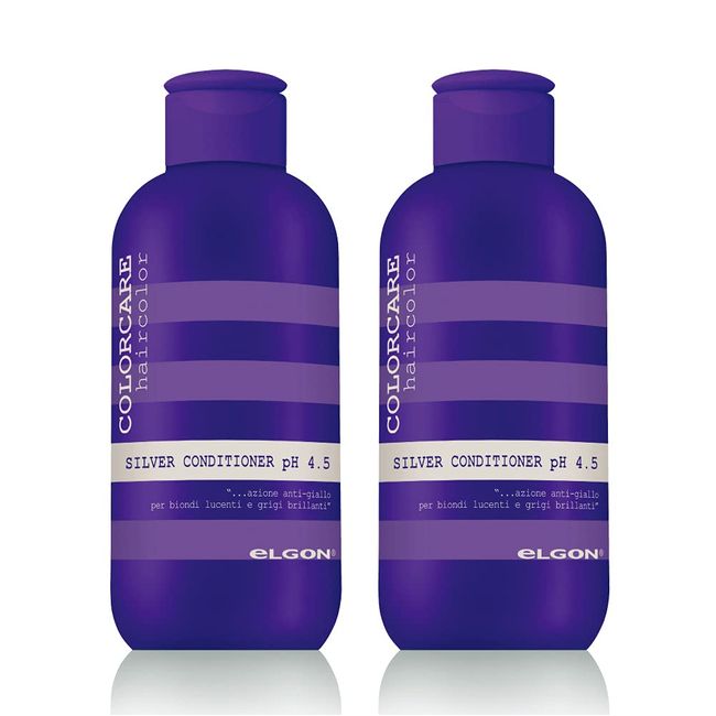 eLGON Color Care Silver Conditioner Salon Exclusive Purple Shampoo 10.1 fl oz (300 ml) Value Set of 2