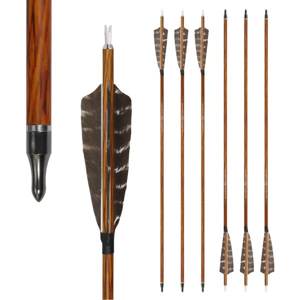 Archery Hunting Carbon Arrows, MS Carbon Fiber Arrow Spine 400 with Replacement Screw-in 100 Grain Points and 4 Inch Real Feather for Compound Bow Recurve and Long Bow 6 Pack (29inch)