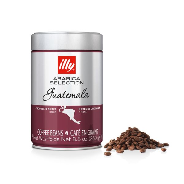 illy Arabica Selections Guatemala Whole Bean Coffee, 100% Arabica Bean Single Origin Coffee, Complex & Bold Taste, Notes Of Chocolate, No Preservatives, 8.8 Ounce Can (Pack of 6)