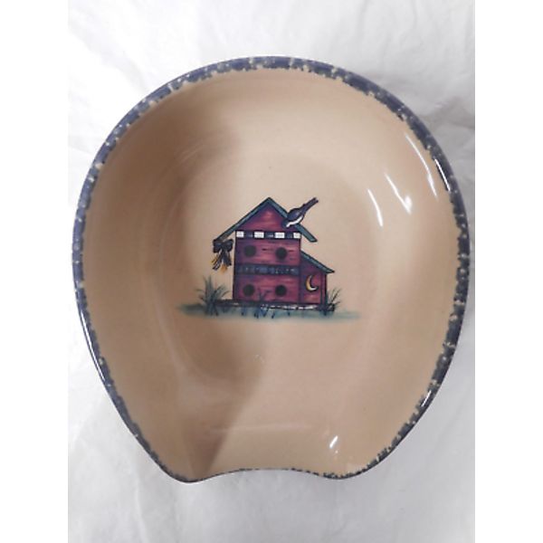 2003 Home and Garden Party Ltd Stoneware Spoon Rest Feed Store Birdhouse