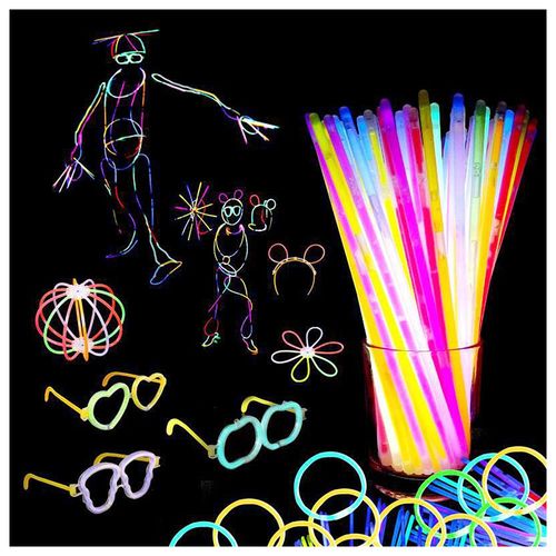 Glow Sticks, Chemical Light, Fluorescent, Multicolor, 5 Colors, Set of 100, Includes Joints, Festivals, Prizes, Events, School Festivals, Children's Toys, Cheering Sticks, Concerts, Lives, Birthdays,