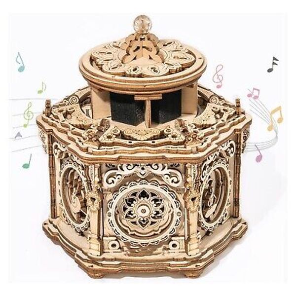 ROKR Secret Garden 3D Wooden Puzzle DIY Music Box Model Child Kids Xmas Gifts