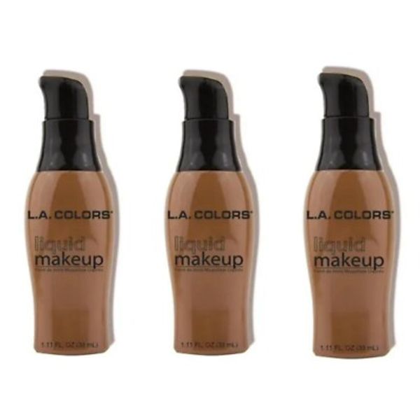 3pk L.A. COLORS Liquid Makeup Cocoa 1.11 fl. oz. Each (LM285)