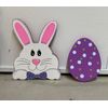 Easter Bunny Wood Yard Art or Plant Poke, Easter Decorations, Easter Egg, Carrot