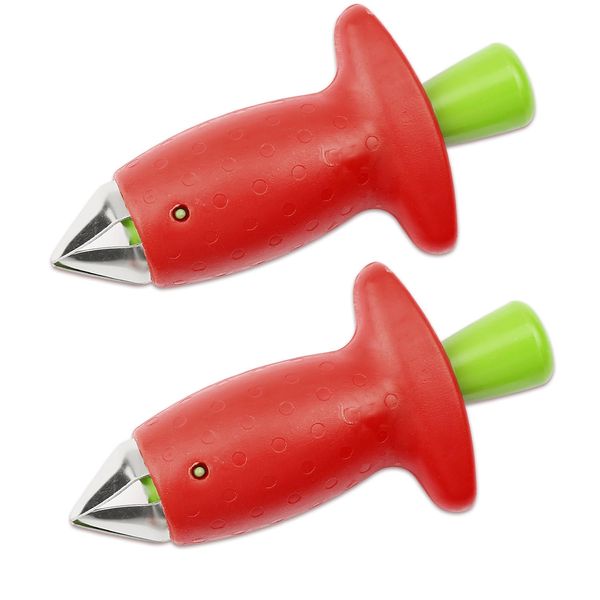 Luckious Strawberry Huller - Effortless Strawberry Stem and Leaf Remover (2 Pack)
