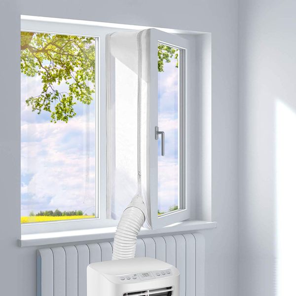 Hukermoon Fensterabdichtung für Mobile Klimageräte, Klimaanlagen, Wäschetrockner, Ablufttrockner, zum Anbringen an Fenster, Dachfenster, Flügelfenster (Fensterabdichtung Klimaanlage 400cm)