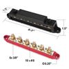 Power Distribution Block Bus Bar 6 Posts Max 48V 250A Red & Black Pair