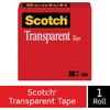 Transparent Glossy Tape, 1/2" x 72 Yards, 3" Core, Clear