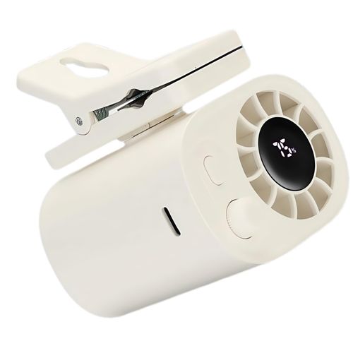 Small Clip on Fan Portable USB Mini Fan 2025 Upgrade,0-100 Speed Adjustment, Rechargeable Personal With LED Display for Umbrella,Desk,Dorm,Camping,Stroller,Golf,Gym,Beach Travel Outdoors-White