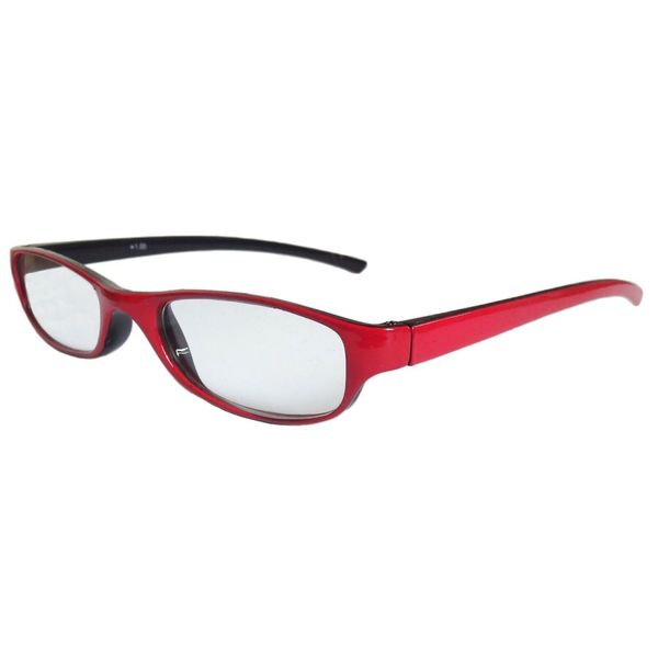 Black & Red Reading Glasses Readers Unisex Frames with patterned case D506 (+2.50)