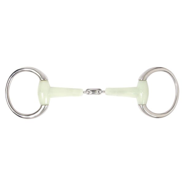 PFIFF Double-Jointed Plastic Eggbutt Snaffle Bit