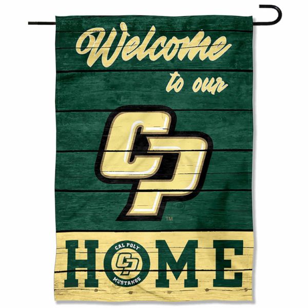 Cal Poly Mustangs Welcome To Our Home Double Sided Garden Yard Flag