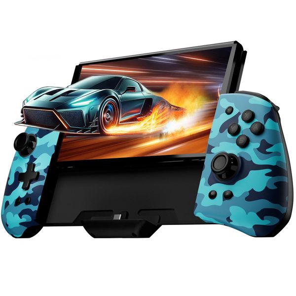 Hall Effect Switch Controller Compatible with Switch/OLED, One-piece Switch Pro Controller, Ergonomic Joypad Replacement with 7 LED Colors/Turbo/Mapping - Black