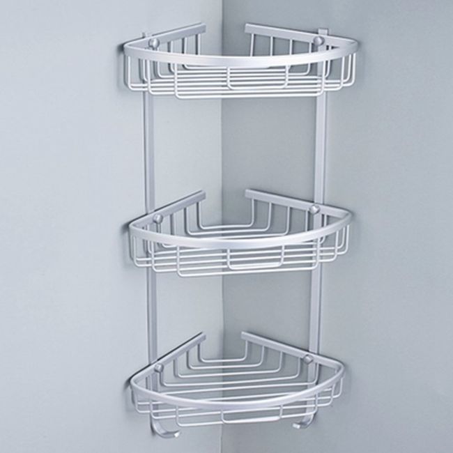 Bathroom Shelf Corner Basket Gold Shower Caddy for Shampoo Soap Hair Dryer  Holder Triangle Shelves Wall