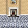 MyTinyWorld 1:12th Mixed Blue Ornate Pattern Tile Sheet With Light Grey Grout