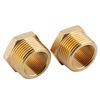 U.S. Solid 2pcs Brass Reducer Hex Bushing Brass Threaded Pipe Fitting (1" NPT Male x 3/4" NPT Female)