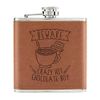 Beware Crazy Hot Chocolate Boy 6oz PU Leather Hip Flask Tan