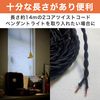 EdisonBrain 2 Core Twisted Cord Pendant Light Wiring Cord About 14m (Black)