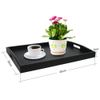 DILLMAN Wooden Serving Tray Large Black Rectangular Food Tray With Handles (Large)