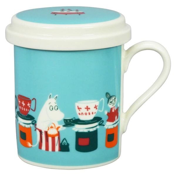 Moomin MM4901-12 MAMA'S TREAT Tea Mate (Blue) Ceramic Mug with Tea Strainer, 11.4 fl oz (320 ml), Made in Japan