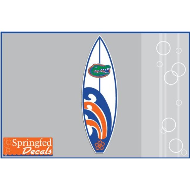 Florida Gators Set of 2 GATOR HEAD SURFBOARDS 4" Vinyl Decal UF Car Truck Window Sticker