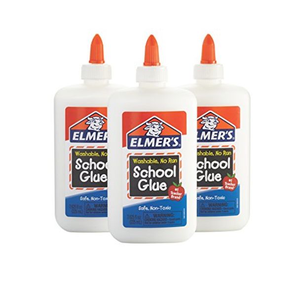 Elmer's Liquid School Glue, White, Washable, 7.625 Ounces, 3 Count Slime Kit