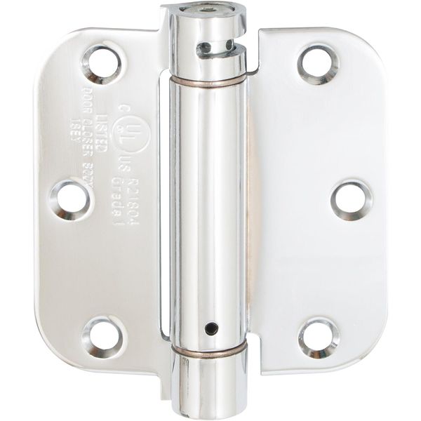 Self-Closing Door Hinge, 3-1/2 Inches, 5/8" Radius Corner, Polished Chrome by St