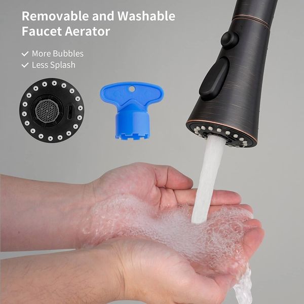 3-Function Kitchen Sink Spray Nozzle with 9 Adapters Fit with Moen,Delta, Kohler