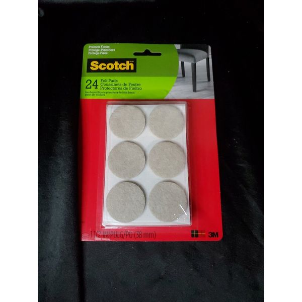 3M SP Scotch Felt Pads: 1-1/2 in. diameter circle / 24-pack (Beige) *24-pack