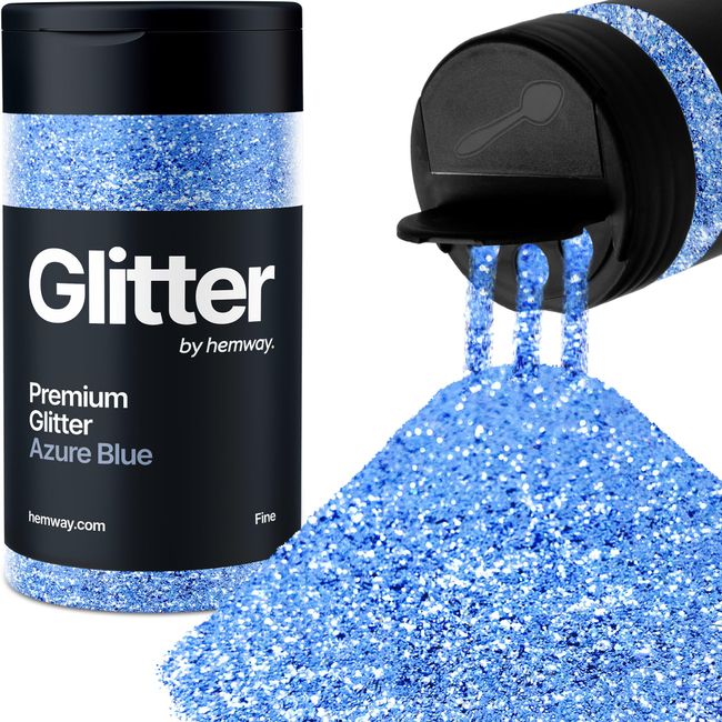 Hemway Azurblau Glitzer Fine 130g/4.6oz Pulver Metallisches Harz Handwerk Glitzer Flocke Pailletten für Epoxid Becher, Haare Gesicht Körper Auge Nagelkunst Fest