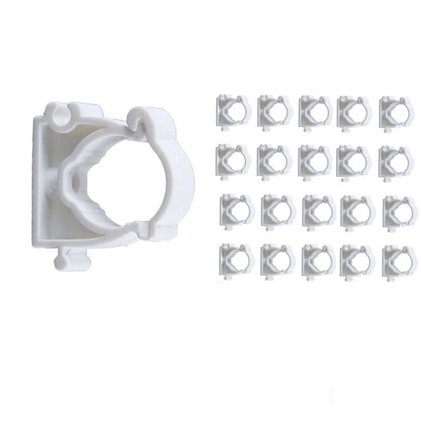 Hoopever 20Pcs 25mm PVC Pipe Clamps Fix Support White